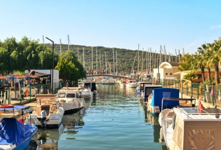 Seasonal Sales - white and blue boat on dock during daytime