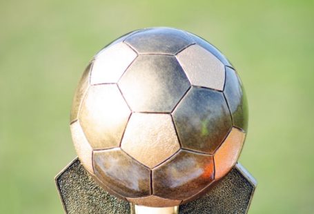 Price Match - soccer ball on brown wooden stand