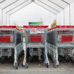 Grocery Wholesale - gray and red shopping carts