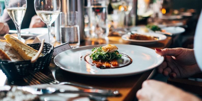 International Cuisine - dish on white ceramic plate